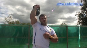 Цыпленков Денис жим гири 24 кг на 120 раз за 2 минуты