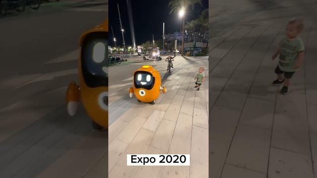 РОБОТЫ ГУЛЯЮТ ПО УЛИЦАМ СРЕДИ ЛЮДЕЙ. Приезжайте в #expo2020 #дубай #dubai #роботы #robot #travel смотреть онлайн