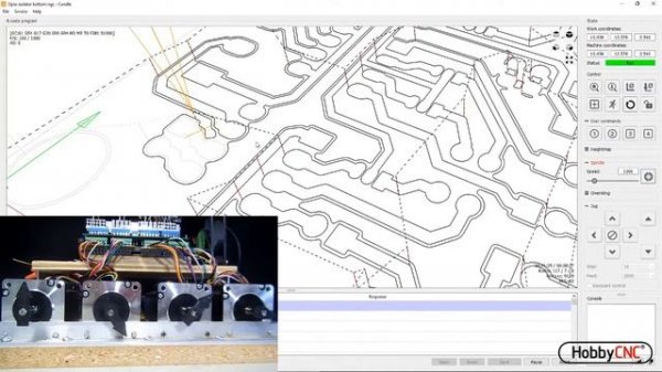 Arduino UNO R3, GRBL 1.1, Candle (G-Code Sender) and HobbyCNC PRO Stepper Motor Driver Board.