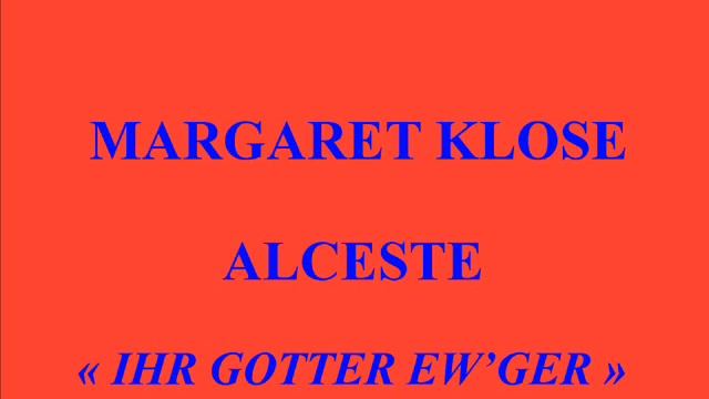 Margaret Klose Alceste Ihr Gotter ew'ger His Master's Voice DB 4532 enregistré en 1938 смотреть онлайн