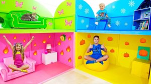 Приключения Дианы и Ромы в Игровых домиках- Противоположности Челлендж