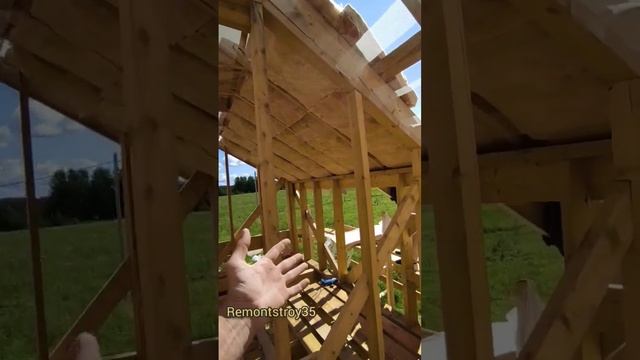 Строительство каркасного дома. Утепление кровли. Ч36 #строительство #remontstroy35 смотреть онлайн