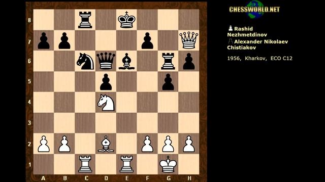 Mikhail Tal's trainer! : Nezhmetdinov vs Chistiakov : Notable game: 24th USSR Ch Semifinals (1956) смотреть онлайн