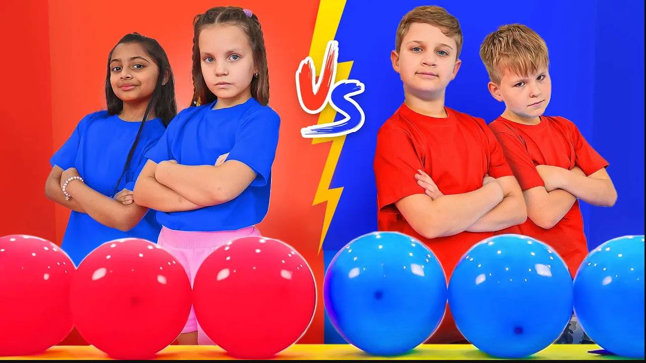 Girls VS Boys EPIC Challenges Showdown смотреть онлайн