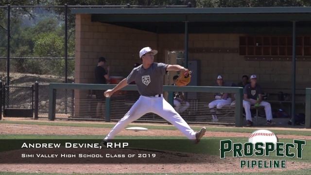 Andrew Devine, RHP, Simi Valley High School Class of 2019, Pitching Mechanics at 240 FPS смотреть онлайн