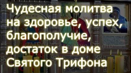 Чудесная молитва на здоровье, успех, благополучие, достаток в доме Святого Трифона смотреть онлайн