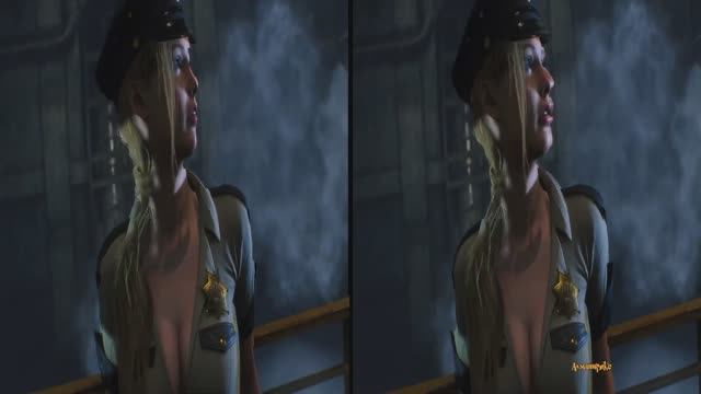 2 Resident Evil 2 remake 3d side by side Анаморфная пассивная стереопара
