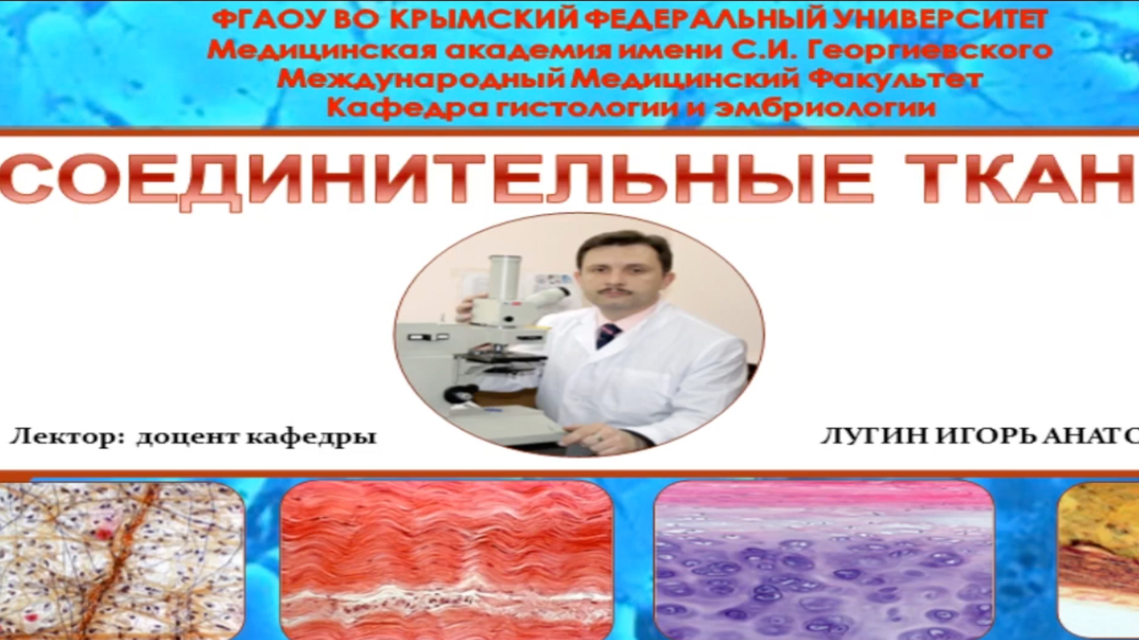Лекция-5 – Cоединительные ткани. Хрящевые ткани Костные ткани (лектор доцент Лугин И.А.) смотреть онлайн