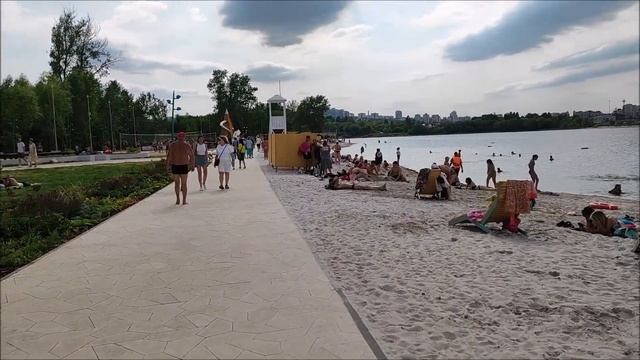 Пляж в парке "Берега". Открыли пляж и парк 6 августа 2023 год Белгород смотреть онлайн