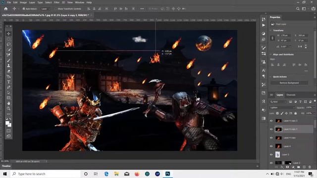 Fire Rain With Samurai Fight In Photoshop | Photoshop Tutorial|Manipulation|Glowing | Colour Arts9 смотреть онлайн