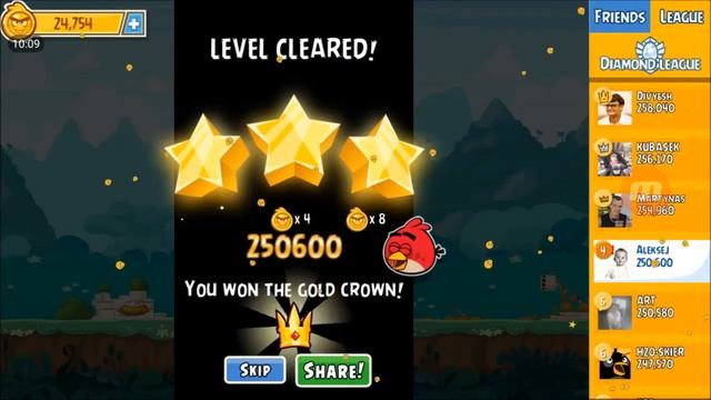 Прохождение Angry Birds Friends от 19 мая 2016. смотреть онлайн