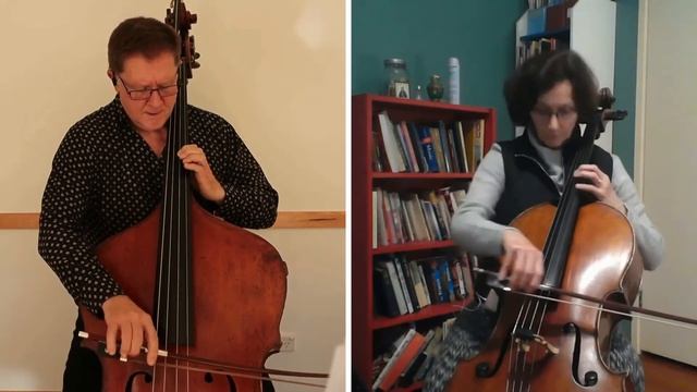 Rigoletto Cello Bass duo, Act 1 no3 Take 15 split смотреть онлайн