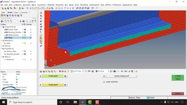 Seam/Arc Weld in Hypermesh смотреть онлайн