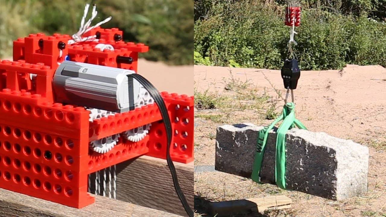 LEGO мотор поднимает камень (88 кг) смотреть онлайн