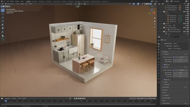 Kitchen in Blender Full Tutorial - 3D Modelling Process смотреть онлайн