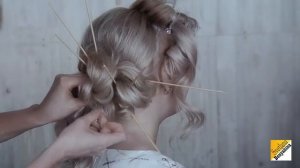 Прическа нижний пучок урок №35