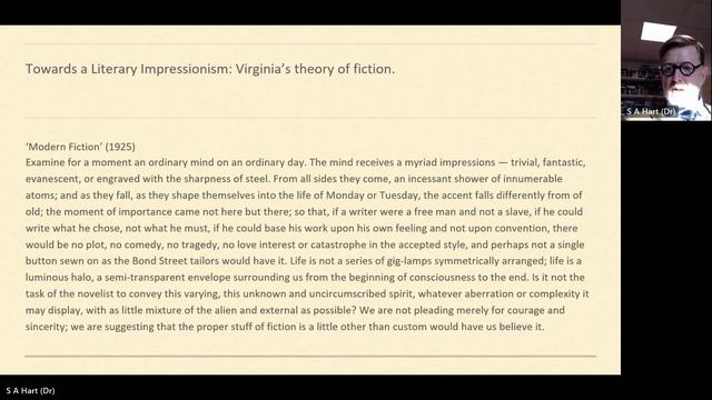 Lecture 5 - Virginia Woolf and Literary Impressionism, Dr Stuart Hart (11 May 2023) смотреть онлайн