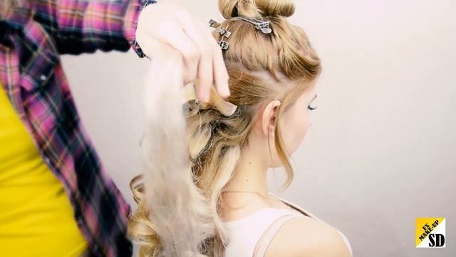 Локоны на длинные волосы.romantic hairstyles смотреть онлайн