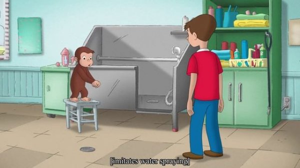 Curious George - 248 - Curious George, Dog Groomer (Learn English Language with subtitles)