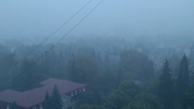 Как начинается и идёт тропический ливень в Сочи. Дождь 030818. 4К смотреть онлайн