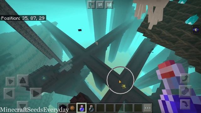 Minecraft Bedrock 1.16.40 Seed: Nether fortress available at spawn through a big ruined portal смотреть онлайн