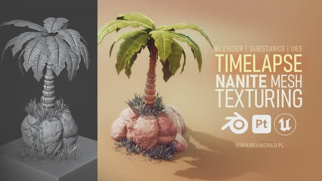 Blender & Unreal Engine 5 _ PALM TREE (Nanite) Sculpting & Texturing 3D High Poly (NOT OPT смотреть онлайн