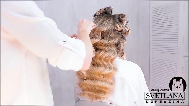 Локоны - волны в стиле Голливуд.Локоны на длинные волосы.Урок№151 смотреть онлайн