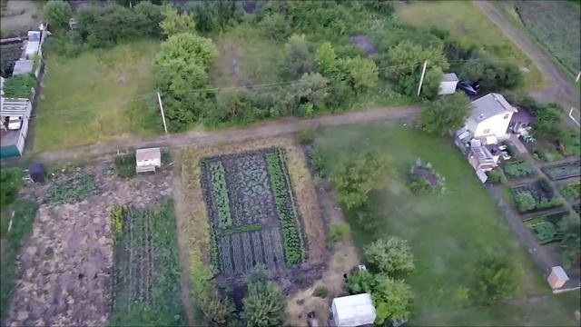 Дача в поселке Комсомольском с высоты птичьего полета. смотреть онлайн
