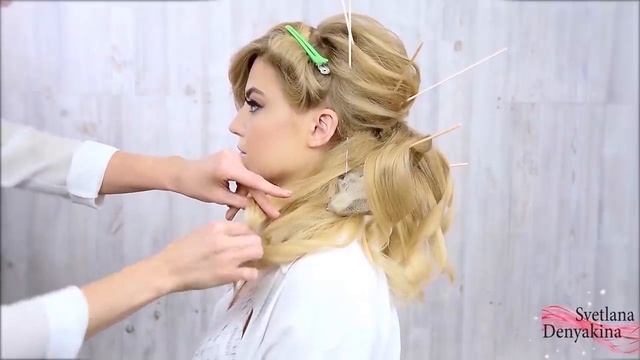 Локоны.Прическа на длинные волосы урок№96 смотреть онлайн