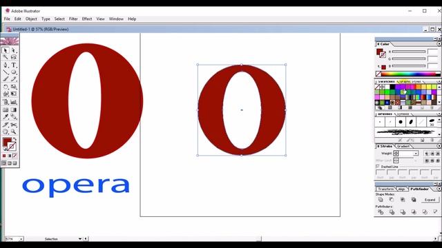 How to Creat Logo Opera Mini Adobe Illustrator Tutorials смотреть онлайн