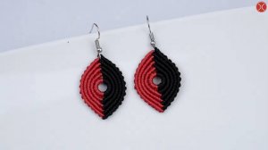 Macrame earrings tutorial ｜ HOW TO MAKE TWO-COLOR EARRINGS EASY AND FAST