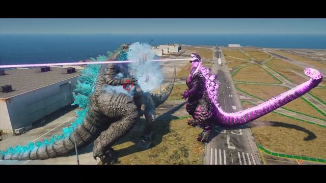 Legendary Godzilla vs Atomic Godzilla x Thermo Godzilla, Shin Godzilla - Epic Battle ( GTA V Mods ) смотреть онлайн