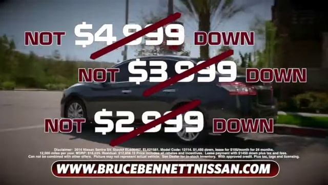 Bruce Bennett Nissan TV Commercial - Sentra with Low Down Payment смотреть онлайн