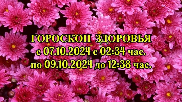 "ГОРОСКОП ЗДОРОВЬЯ с 7 по 9 ОКТЯБРЯ 2024 года!!!" смотреть онлайн