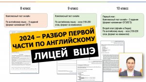 Лицей ВШЭ - 2025 - Разбор первой части Комплексного Теста по Английскому