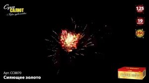 Красивый веерный фейерверк на 260 залпов Сияющее золото СС8870 Супер Салют