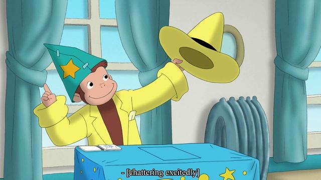 Curious George - 245 - Monkey the Magnificent (Learn English Language with subtitles) смотреть онлайн