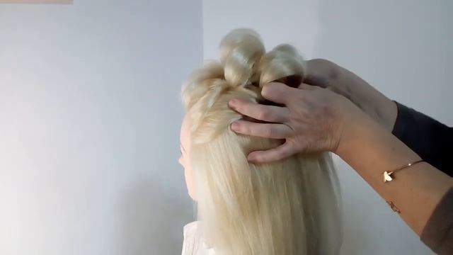 ПРИЧЕСКА на резинках _ Прическа на длинные волосы с помощью резинок #hairstyle #причёски смотреть онлайн