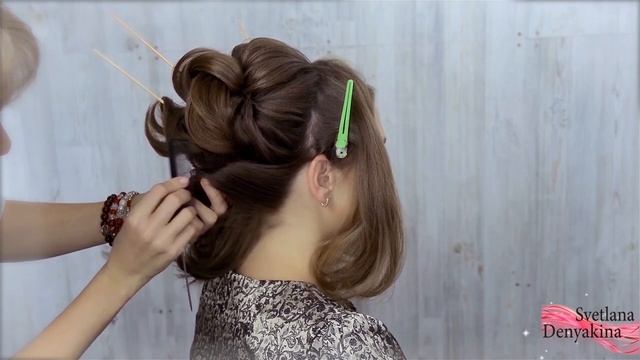 Прическа пучок на средние волосы урок№81 смотреть онлайн
