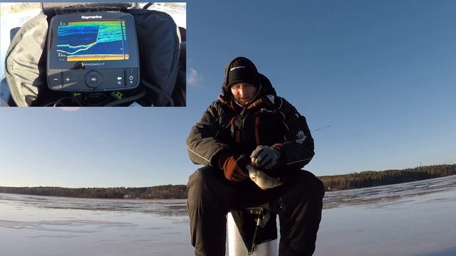 Pilkkiminen Raymarine Dragonfly Pro-lla,Icefishing With Raymarine Dragonfly Pro,  (FIN,HUN SUB)