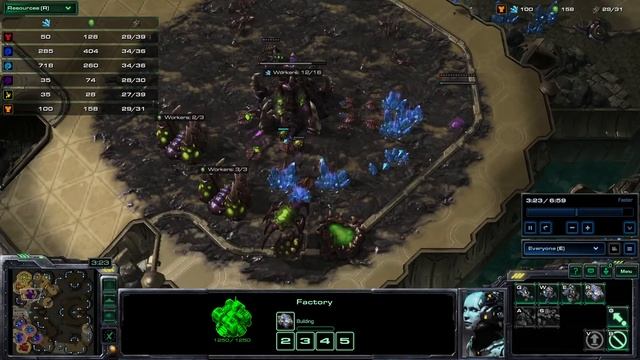 Starcraft 2 - 3v3 - Gas Transfer for Early BC Rush plus Zerg Army Lost Forever in Canals смотреть онлайн