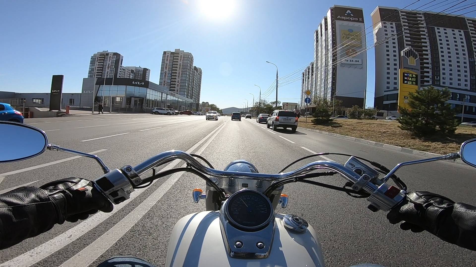 Езда на мотоцикле Honda Shadow Aero 750 #20|| Дневная поездка