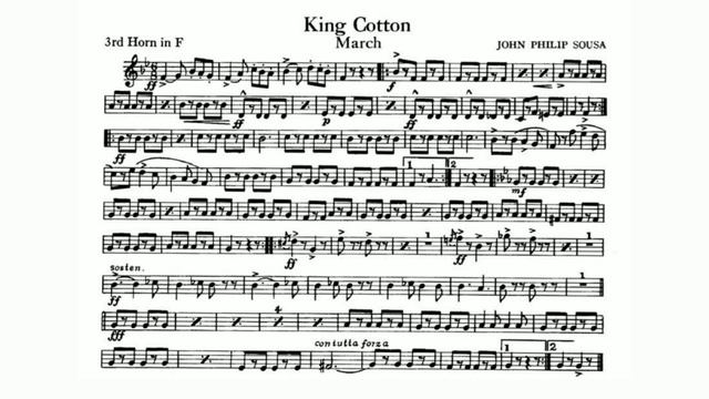 King Cotton March by John Philip Sousa - 3rd Horn in F смотреть онлайн