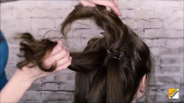 Прическа высокий пучок урок №32 _ Wedding hairstyle смотреть онлайн