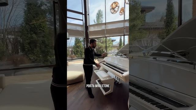 ФУТУРИСТИЧНАЯ ГОСТИНАЯ С РОЯЛЕМ В ВИДЕ КИТА #камин #рояль #гостиная #элитнаянедвижимость #новаярига смотреть онлайн