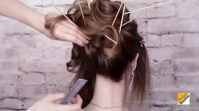 Прическа средний пучок урок№33 смотреть онлайн