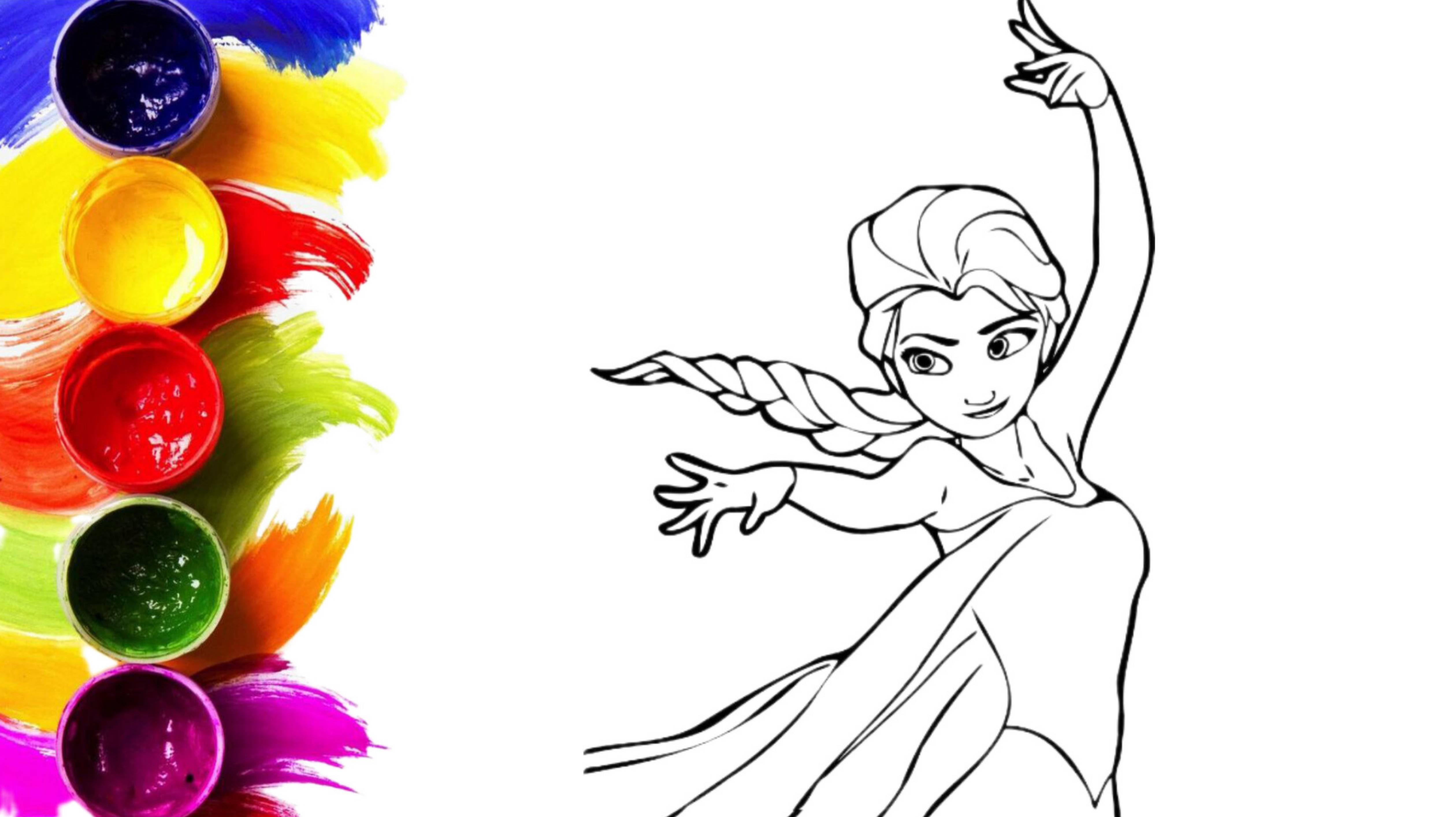 Принцесса Эльза из Холодное сердце раскраска для детей/рисунки для срисовки смотреть онлайн