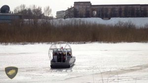 Аэролодка "Нерпа 341КБ". Заезд по глубокому мокрому снегу. Без баллонов, без чешуи.