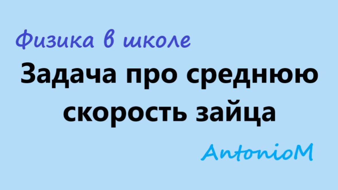 Задача про среднюю скорость зайца Физика в школе смотреть онлайн