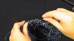 квадратная сумка из хрустальных бусин на фермуаре / Часть 2